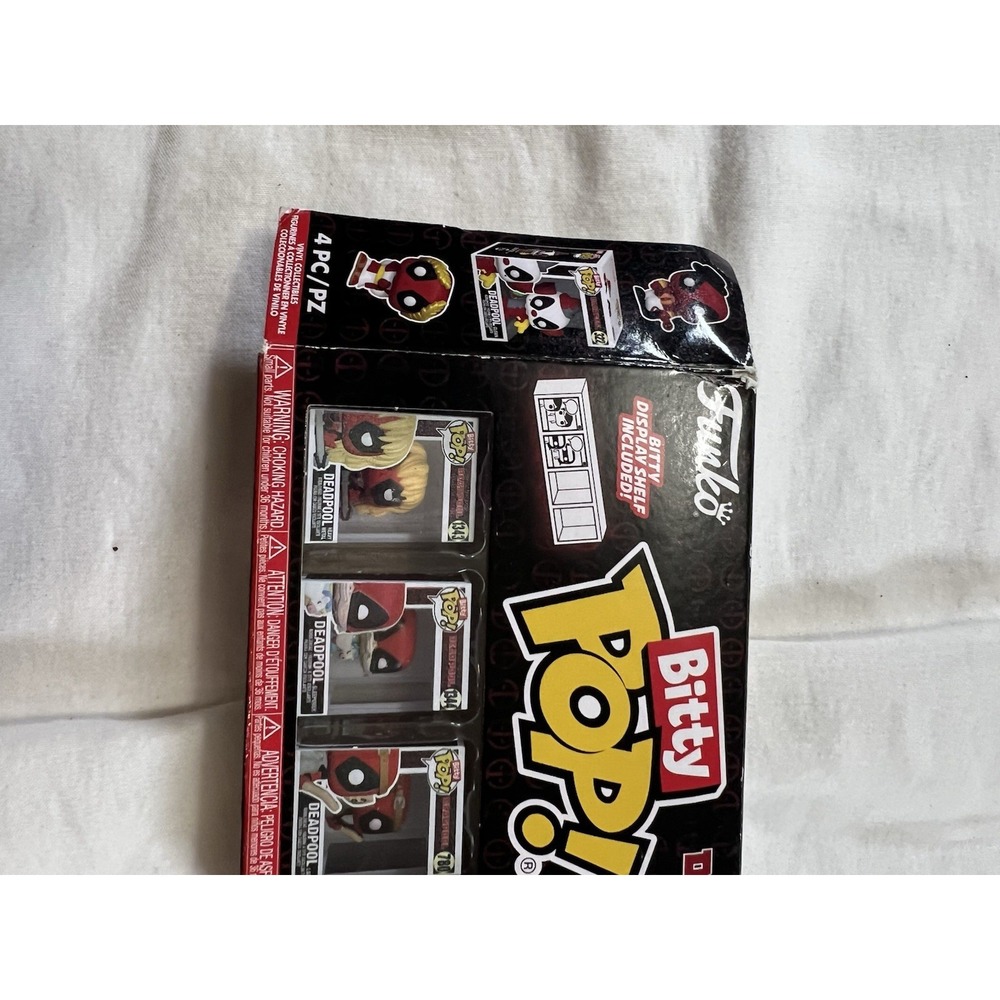 Funko Bitty Pop Deadpool 4 Pack Marvel Mini Figures Set with Display Shelf - Picture 2 of 8